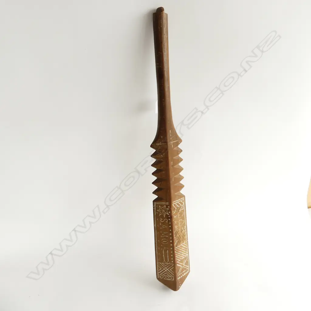 SAMOA 1920'S CARVED WOOD SAW TOOTH CLUB (fa’alaufa’i) L.700mm Image 1++